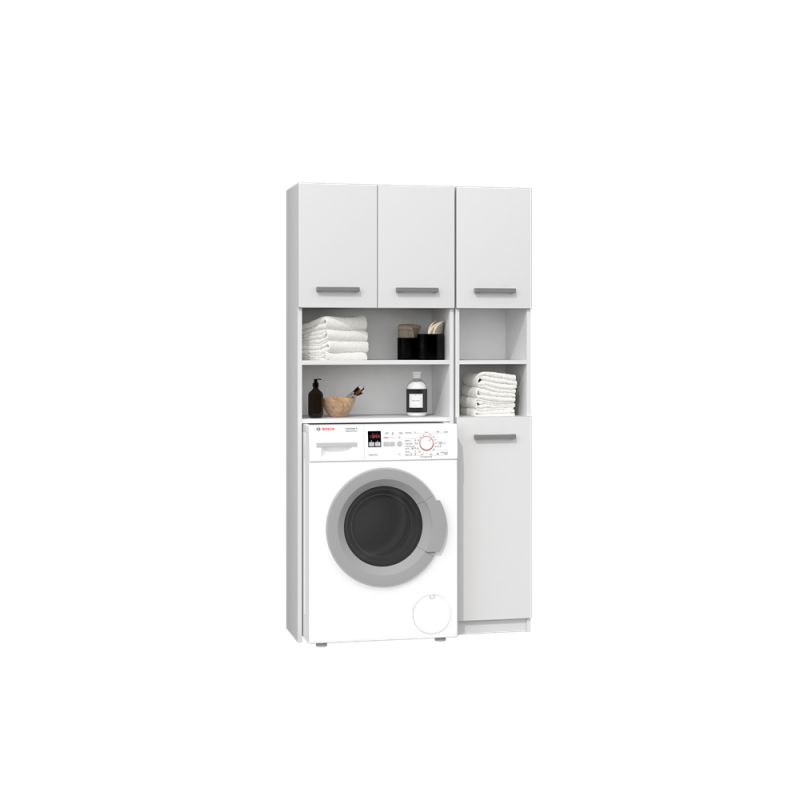 ZESTAW ŁAZIENKOWY MARPOL REGAŁ SZAFKA SŁUPEK BIAŁY