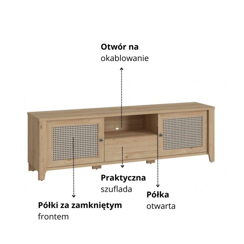 Komoda Cestino RTV 2D1S Typ VNNF03 Meble Wójcik Kolekcja Cestino