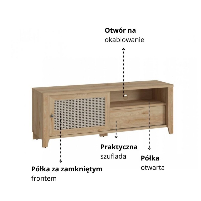 Komoda RTV Cestino 1D1S Typ VNNF01 Meble Wójcik Kolekcja Cestino