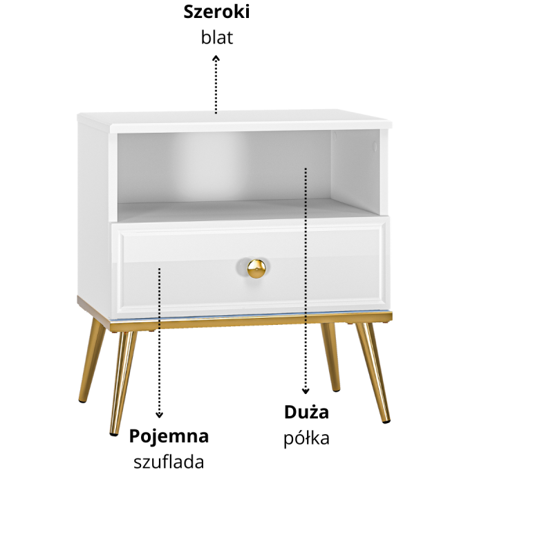 Szafka nocna GOLDIN 07 ML Meble Kolekcja Goldin