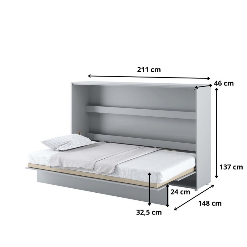 P&oacute;łkotapczan Poziomy BED CONCEPT BC-05 120X200 Szary Lenart