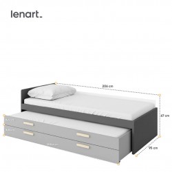 Łóżko podwójne z materacem i szufladą POK14 Lenart