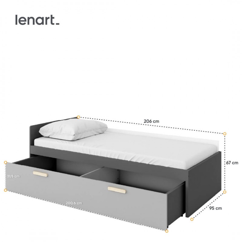 Łóżko podwójne POK 15 Lenart Kolekcja Pok