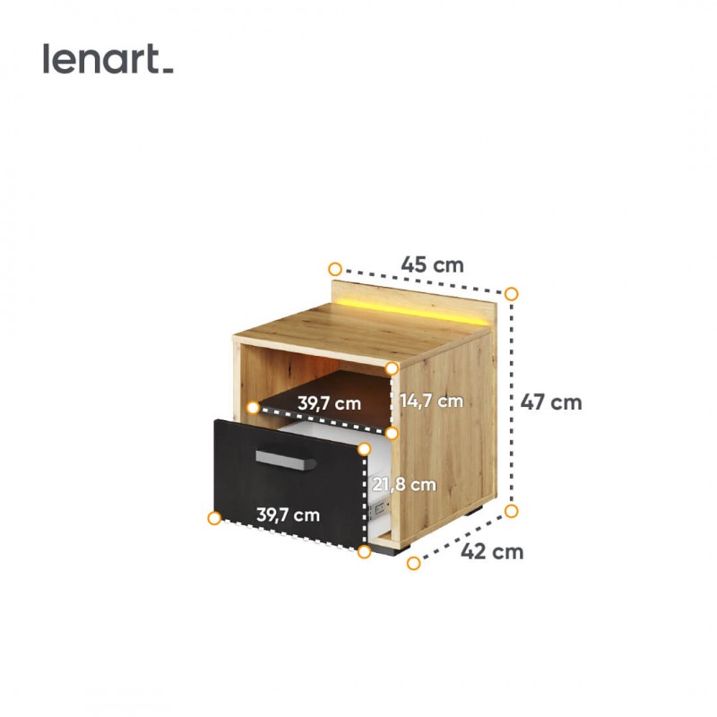 Stolik nocny Qubic QB-10 Lenart Meble