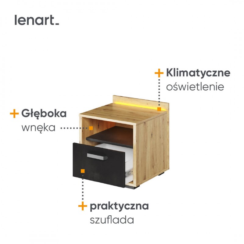 Stolik nocny Qubic QB-10 Lenart Meble