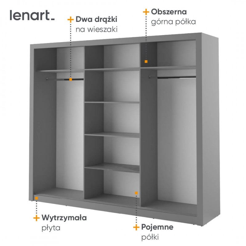 Szafa przesuwna z lustrem Arti AR-02 Lenart Kolekcja Arti