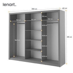 Szafa przesuwna z lustrem Arti AR-02 Lenart Kolekcja Arti