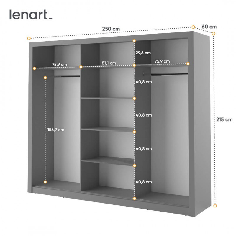 Szafa przesuwna z lustrem Arti AR-02 Lenart Kolekcja Arti