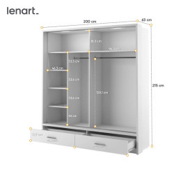 Szafa przesuwna z lustrem Arti AR-05 Lenart Kolekcja Arti