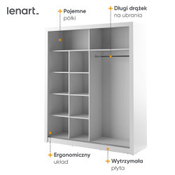 Szafa przesuwna z lustrem Arti AR-08 Lenart Kolekcja Arti Szafa przesuwna z lustrem Arti AR-08 Lenart Kolekcja Arti