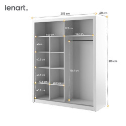 Szafa przesuwna z lustrem Arti AR-08 Lenart Kolekcja Arti Szafa przesuwna z lustrem Arti AR-08 Lenart Kolekcja Arti