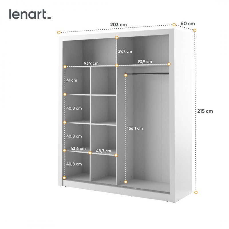 Szafa przesuwna z lustrem Arti AR-08 Lenart Kolekcja Arti