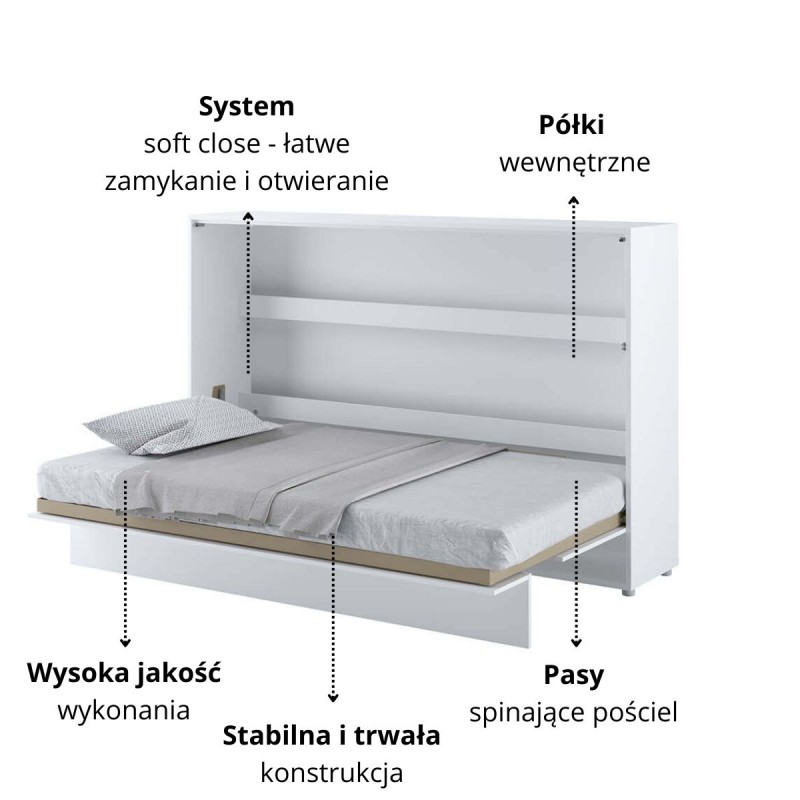 Półkotapczan Poziomy BED CONCEPT BC-05 120X200 Biały Alpejski