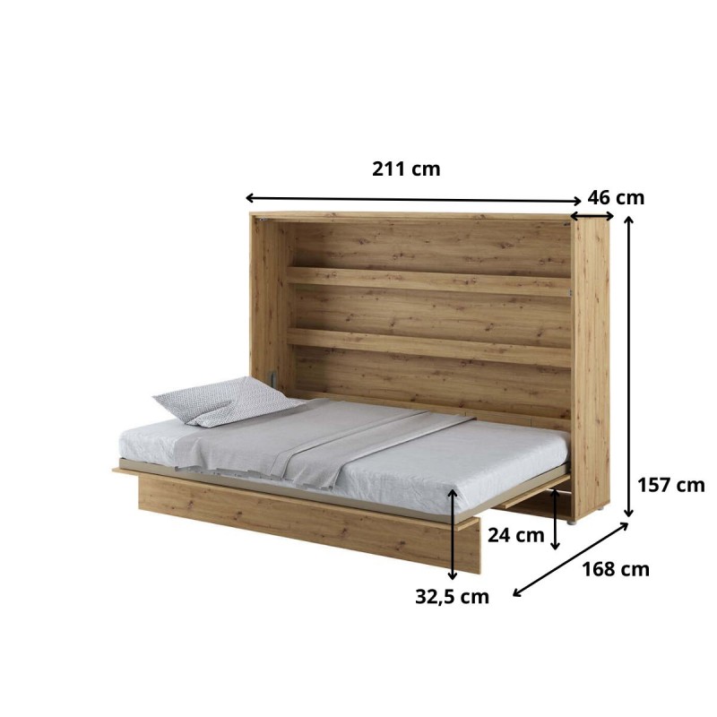 Półkotapczan Poziomy BED CONCEPT BC-04 140X200 Dąb Artisan
