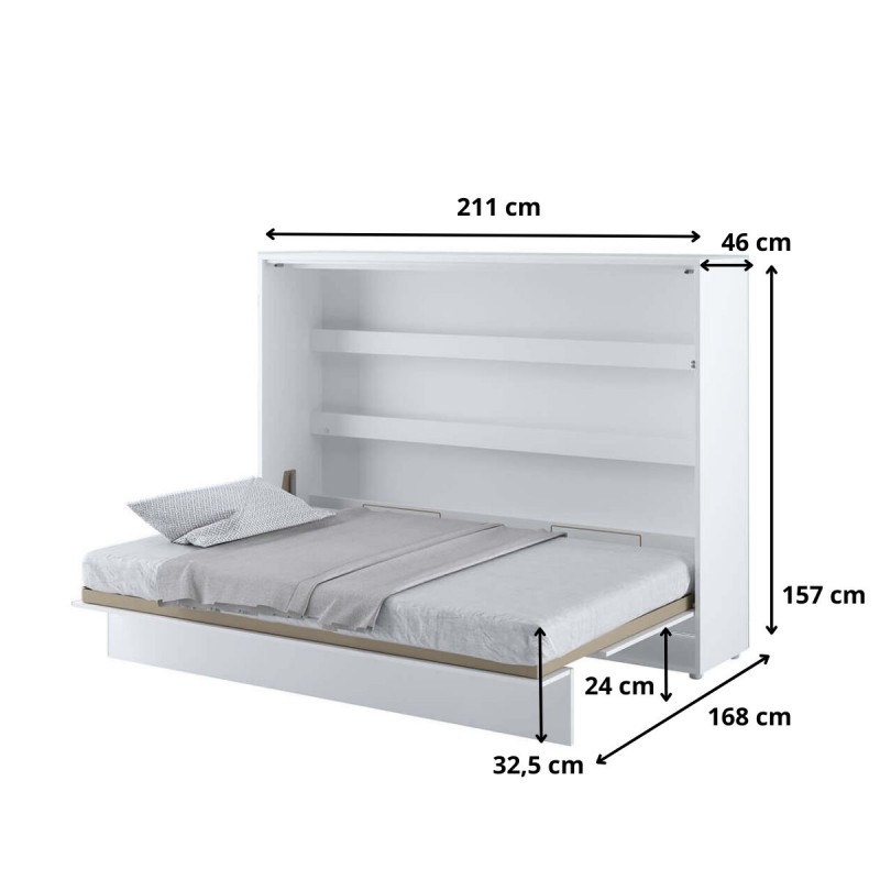 Półkotapczan Poziomy BED CONCEPT BC-04 140X200 Biały Alpejski