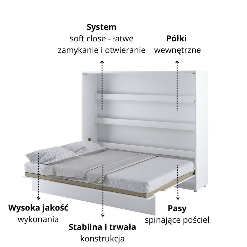 Półkotapczan Poziomy BED CONCEPT BC-14 160X200 Biały Alpejski
