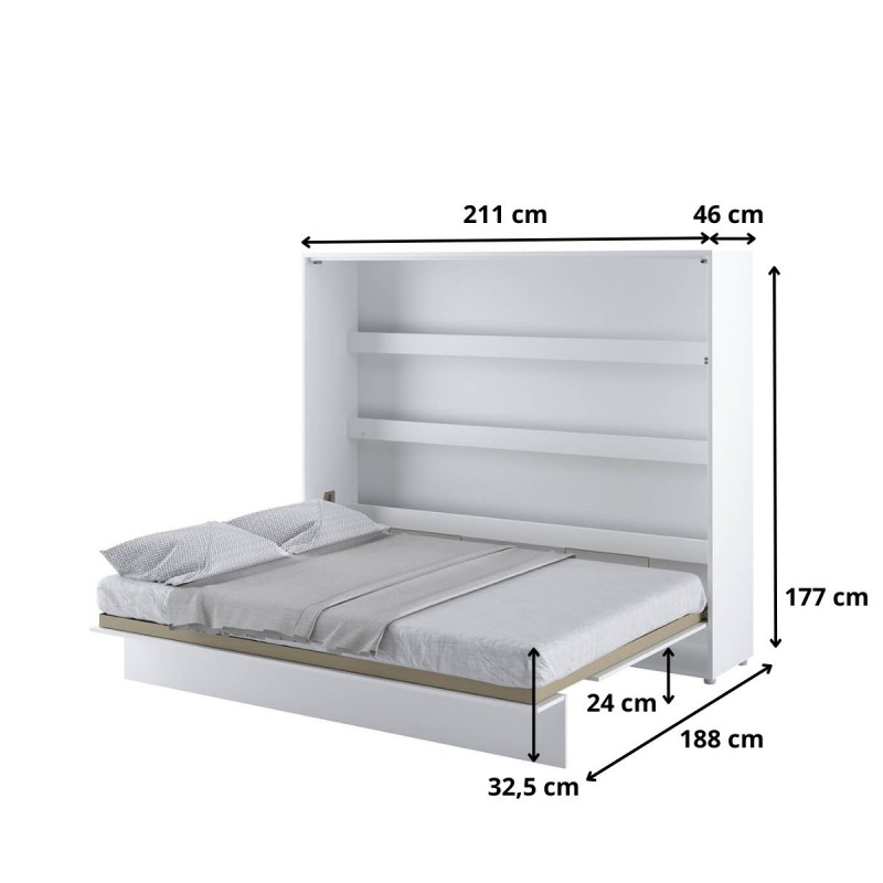 Półkotapczan Poziomy BED CONCEPT BC-14 160X200 Biały Alpejski