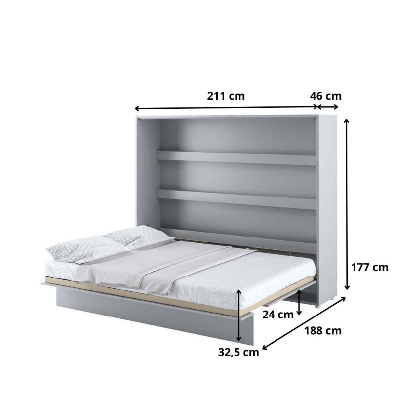 Półkotapczan Poziomy BED CONCEPT BC-14 160X200 Szary Lenart