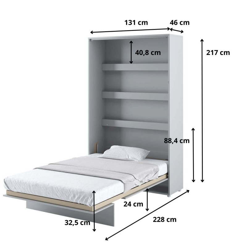 P&oacute;łkotapczan Pionowy BED CONCEPT BC-02 120X200 Szary Lenart