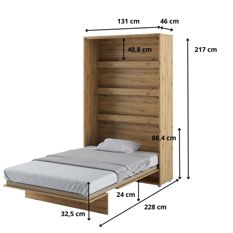Półkotapczan Pionowy BED CONCEPT BC-02 120X200 Dąb Artisan