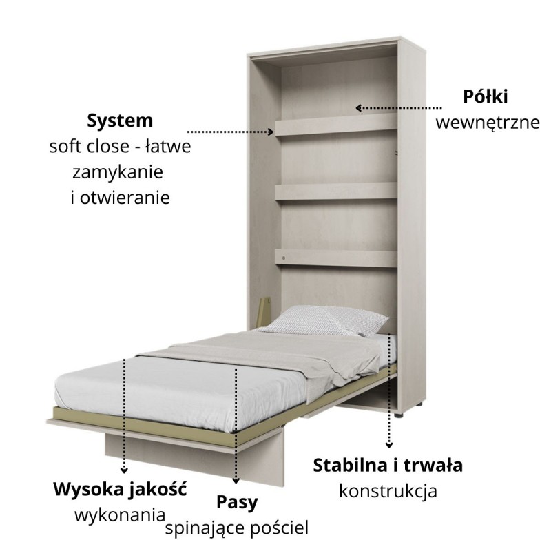 Półkotapczan Pionowy Concept Junior CJ-02 90X200 Teen Flex