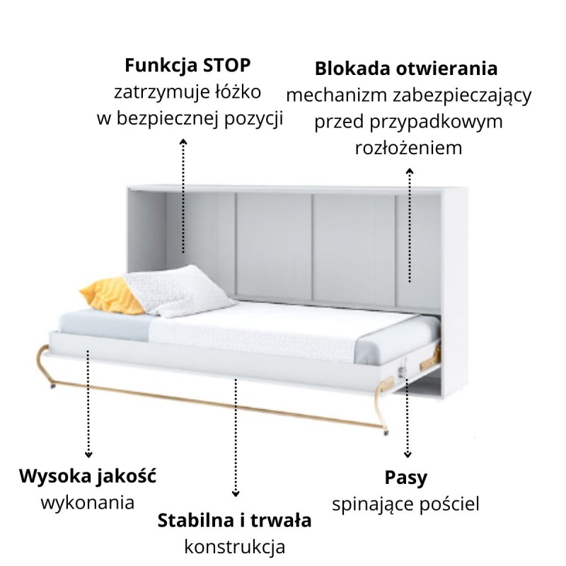 Półkotapczan Poziomy Concept Pro CP-06 90X200 Biały Połysk