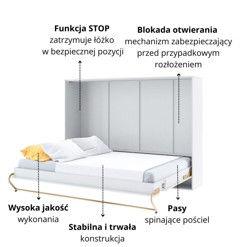 Półkotapczan Poziomy Concept Pro CP-04 140X200 Biały Połysk