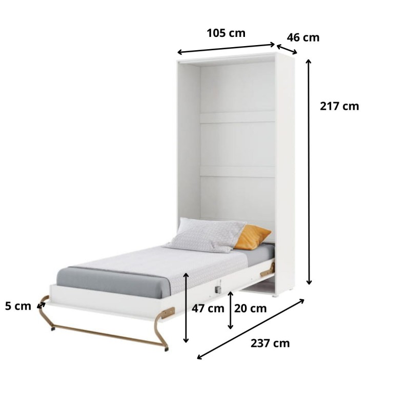 Półkotapczan Pionowy Concept Pro CP-03 90X200 Biały Alpejski