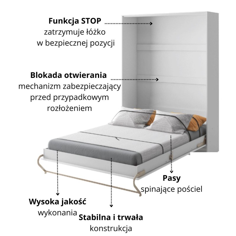 Półkotapczan Pionowy Concept Pro CP-01 140X200 Biały Alpejski