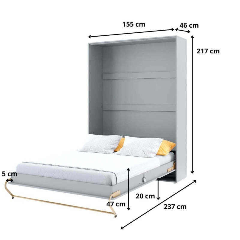Półkotapczan Pionowy Concept Pro CP-01 140X200 Szary Lenart