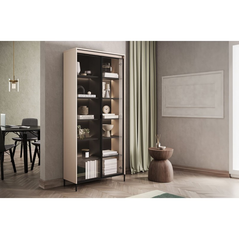 Witryna Trend TR7BPC beżowa czarna Lenart