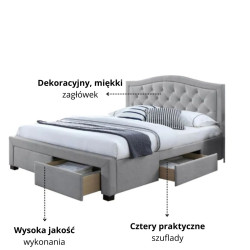 ŁÓŻKO ELECTRA 140X200 KOLOR SZARY/DĄB TAP. 76 ŁÓŻKO ELECTRA 140X200 KOLOR SZARY/DĄB TAP. 76