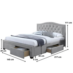 ŁÓŻKO ELECTRA 140X200 KOLOR SZARY/DĄB TAP. 76 ŁÓŻKO ELECTRA 140X200 KOLOR SZARY/DĄB TAP. 76