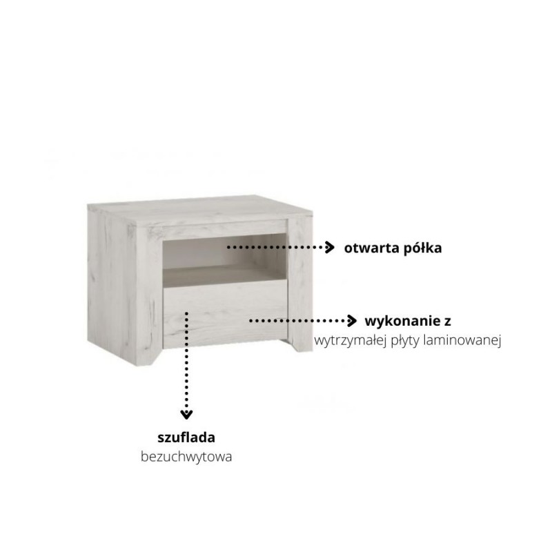 Szafka nocna Angel Typ 95 1S Meble Wójcik Kolekcja Angel