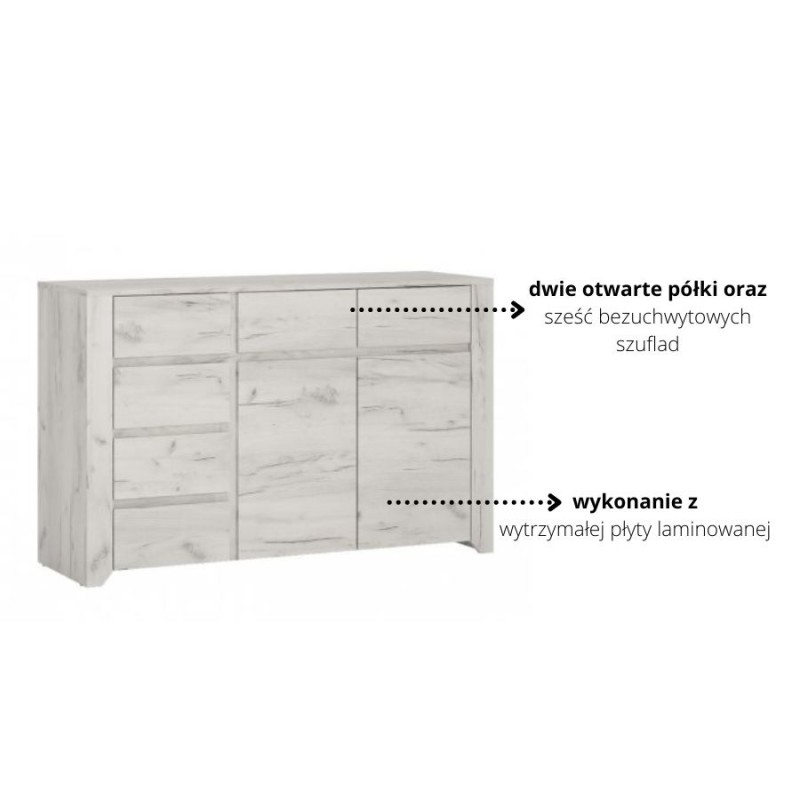 Komoda Angel Typ 42 2D - 6S Meble Wójcik Kolekcja Angel