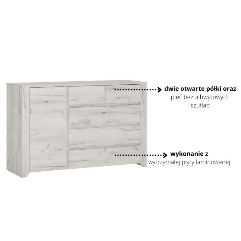 Komoda Angel Typ 41 1D - 5S Meble Wójcik Kolekcja Angel