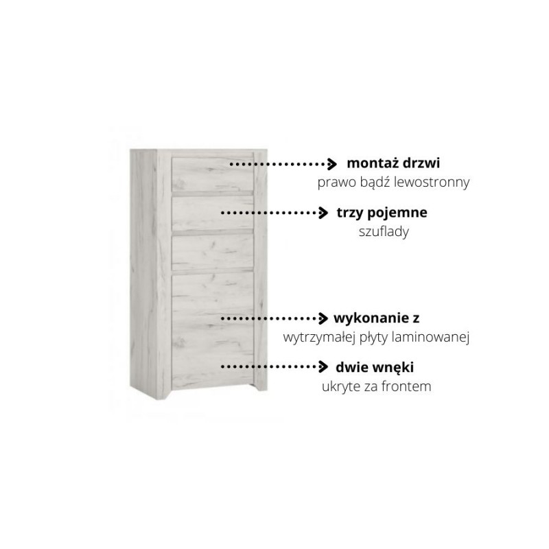 Komoda Angel Typ 35 1D - 3S Meble Wójcik Kolekcja Angel