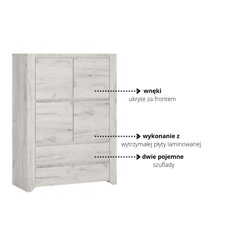 Komoda Angel Typ 33 4D - 2S Meble Wójcik Kolekcja Angel