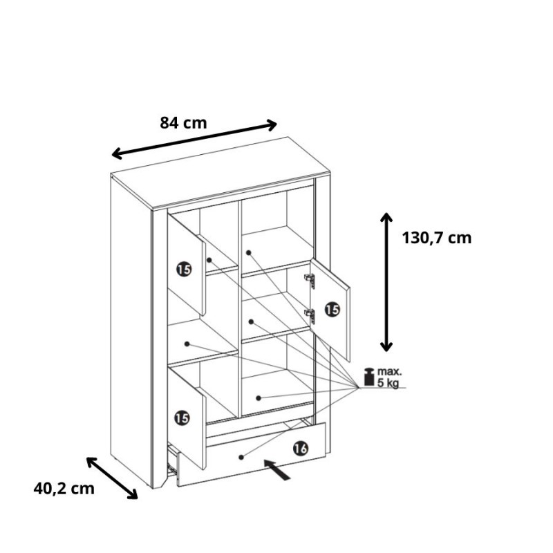 Komoda Angel Typ 31 3D - 1S Meble Wójcik Kolekcja Angel