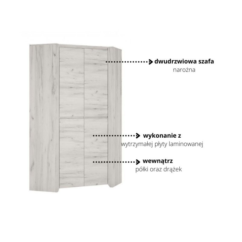 Szafa narożna Angel Typ 21 2D Meble W&oacute;jcik Kolekcja Angel