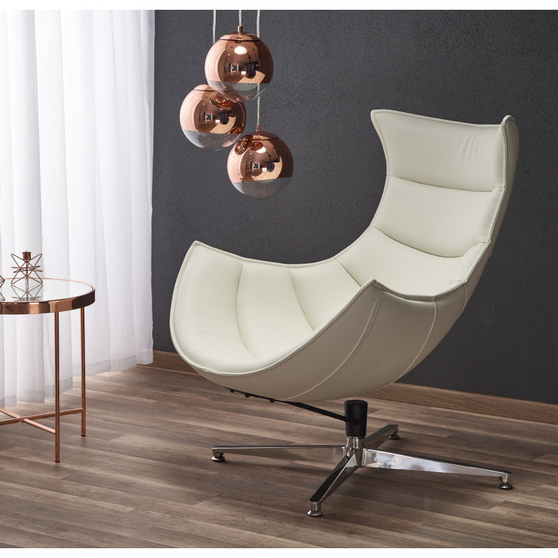 Nowoczesny fotel tapicerowany Cavern biały