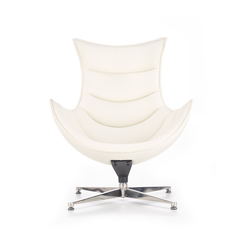 Nowoczesny fotel tapicerowany Cavern biały