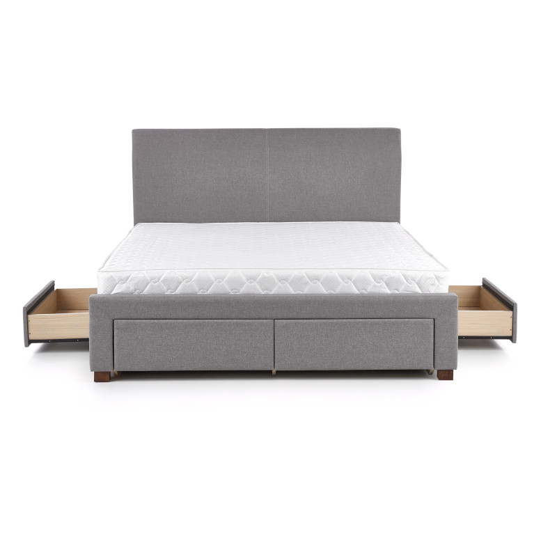Łóżko tapicerowane 160x200 MARSALA z szufladami szare