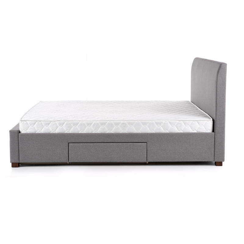 Łóżko tapicerowane 160x200 MARSALA z szufladami szare