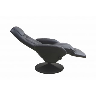 Rozkładany fotel wypoczynkowy Quill z podnóżkiem czarny