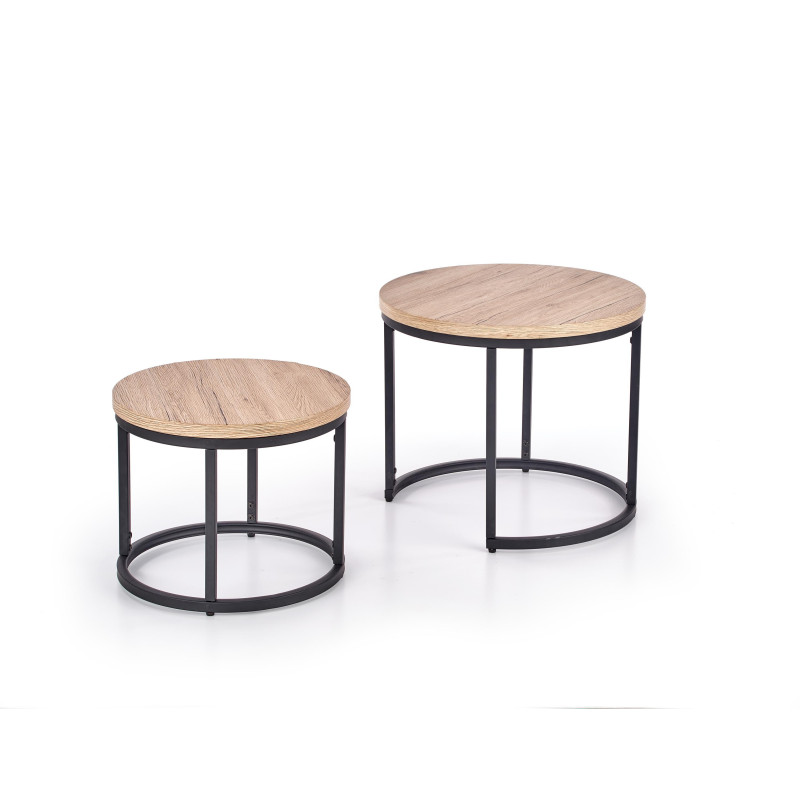 OREO zestaw dwóch ław dąb san remo / czarny (1p 1szt)