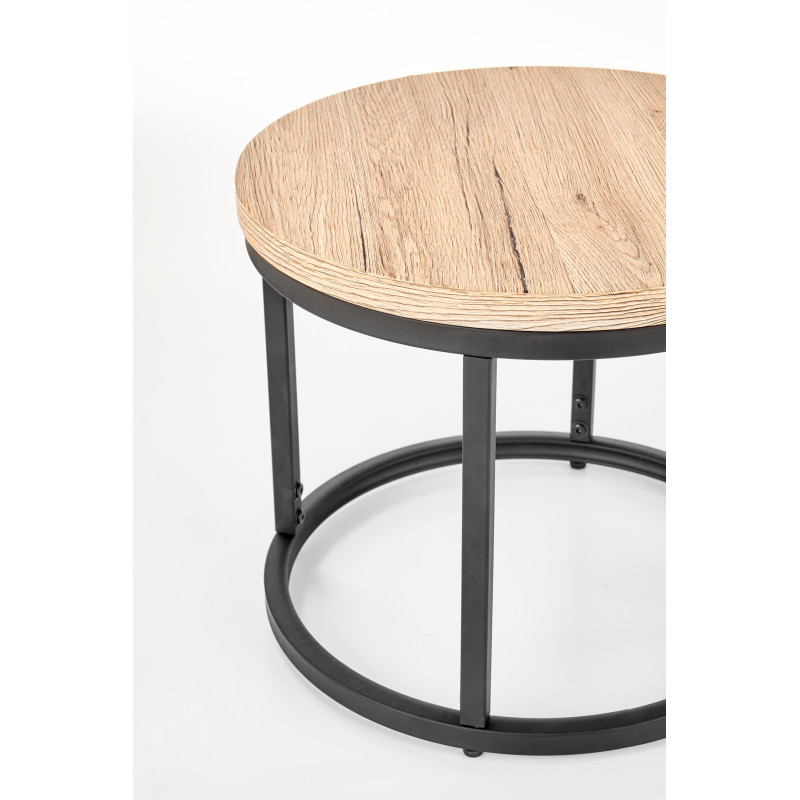 OREO zestaw dwóch ław dąb san remo / czarny (1p 1szt)