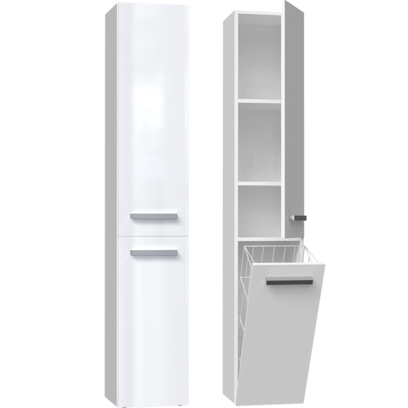 SZAFKA ŁAZIENKOWA REGAŁ SŁUPEK KOSZ NEL IV BIAŁY POŁYSK SZAFKA ŁAZIENKOWA REGAŁ SŁUPEK KOSZ NEL IV BIAŁY POŁYSK