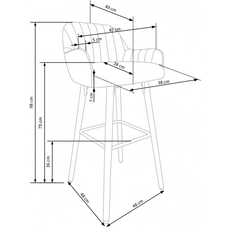 H93 hoker nogi - orzech, tapicerka - c. zielony (1p 1szt)