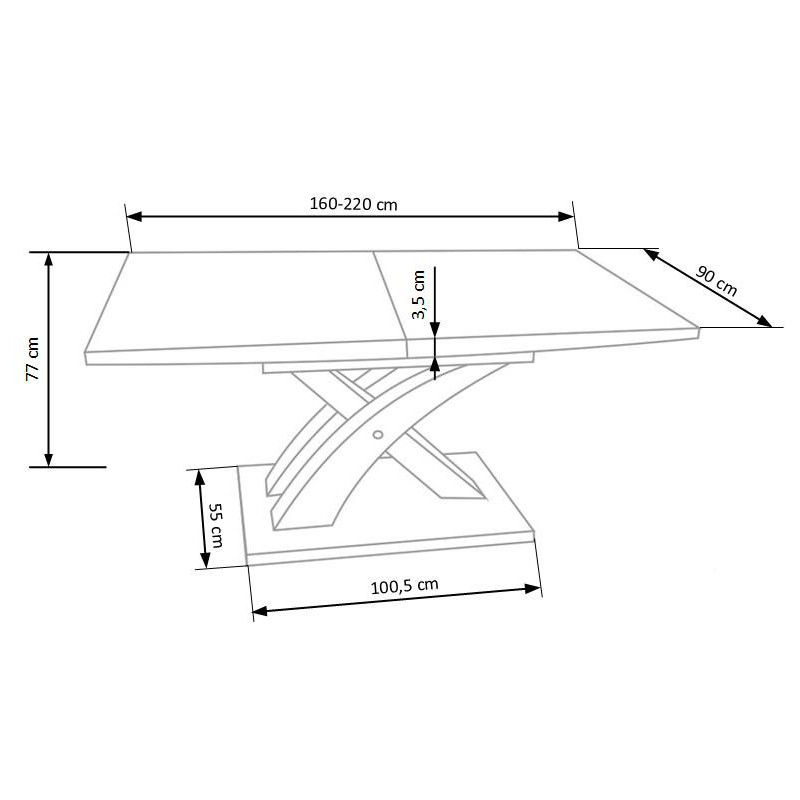 SANDOR stół rozkładany dąb złoty (3p 1szt)
